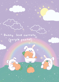 Bunny  love carrots  (purple pastel)