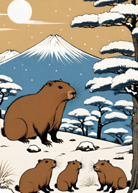 Ukiyo-e - Capybara Ba050a