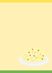 Shrimp pilaf on yellow