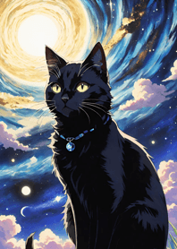 Night Moon Star Cat 6a80D8