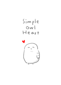 simple owl heart white gray.