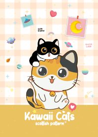 Cats Scottish Pattern Yellow