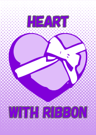 THE BLUE-PURPLE HEART WITH RIBBON
