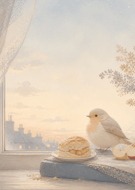 Cream Robin Apple Scone Window
