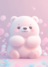 Chubby bear with pink cheeks