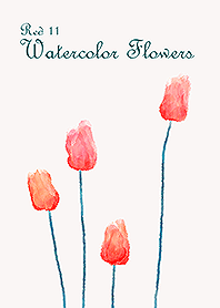 Watercolor Flowers[Tulip]Red 11