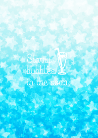 Starry bubbles in the blue soda