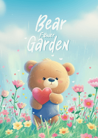 cute bear and garden