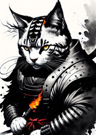 Ink wash cat samurai 362c29