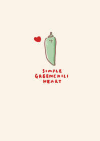 simple Green chili heart beige