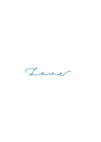 LOVE simple letter-white blue