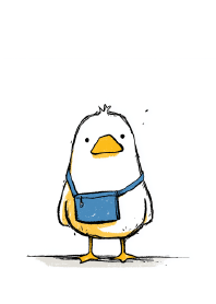 Stylish Duck with a Blue Satchel