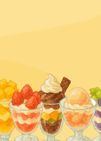 various parfaits3 on light yellow