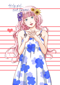 Girly girl and flowers(overseas edition)