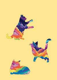 cats on light yellow