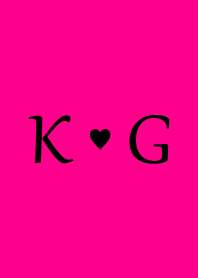 Initial "K & G" Vivid pink & black.