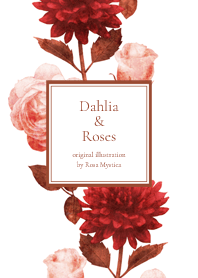 Dahlias & Roses - stylish red flowers