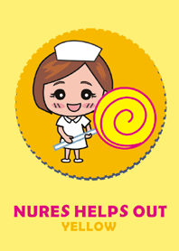 Nurse helps out-Cute nurse-yellow