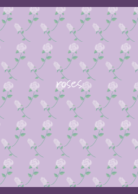 White Rose pattern on purple