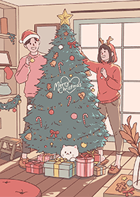かわいいカップル：メリークリスマス