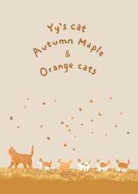 Yy's cat 秋日楓葉與橘貓