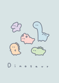 Kawaii Dinosaurs 24/light blue wh