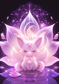 Holy fox at sakura lake