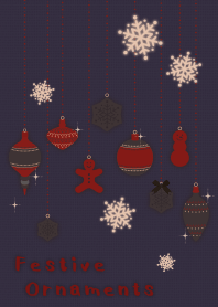 Festive ornaments + navy