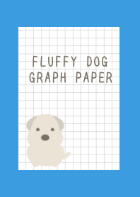 FLUFFY DOG GRAPH PAPER/BLUE/YELLOW