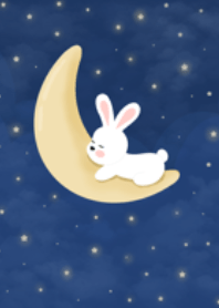 little rabbit on the moon