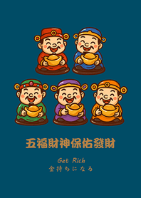 Five Fortune Gods Bring Wealth(Tibetan)