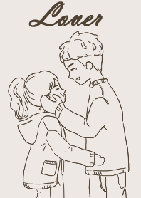 カップル 愛しています茶色2023 LET'S DRAW