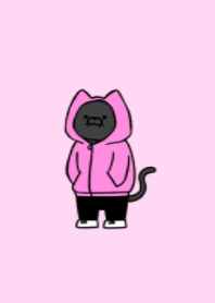 Hoodie black cat(2-09)