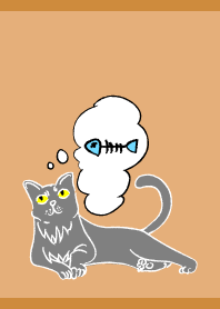Thinking Cat4 on brown