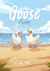 goose couple on the beach 4