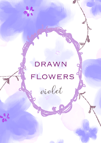 Drawn flowers violet