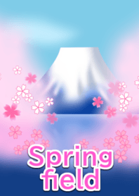 春の風景（富士山と桜）