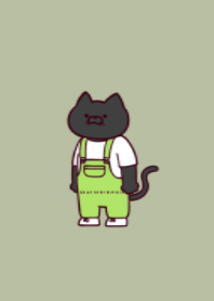 Overalls black cat.(dusty colors04)