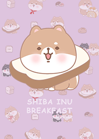 ชิบะอินุ/อาหารเช้า/ขนมปังปิ้ง/สีม่วง