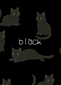 Round Black Cat on black