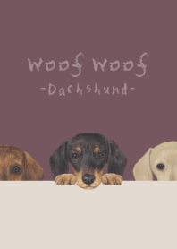Woof Woof - dachshund - DUSTY ROSE