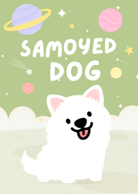 Samoyed Dog Galaxy Green Tea