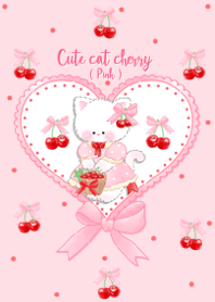 Cute cat cherry (Pink)