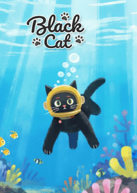 Cute lucky black cat theme 53