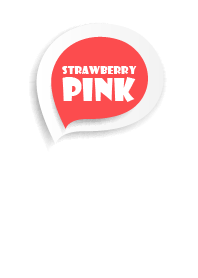 Strawberry Pink Button In White