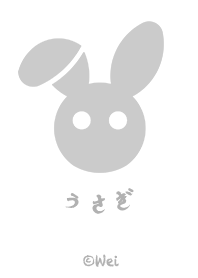 兔子風格主題。(白灰)