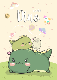 Dino Lover. pastel yellow