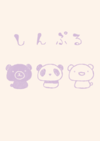 dull color purple bear panda polar bear