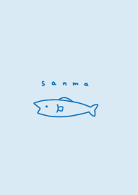 Sanma /aqua blue,blueline,BW