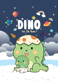 Dino Love Cute Night Blue